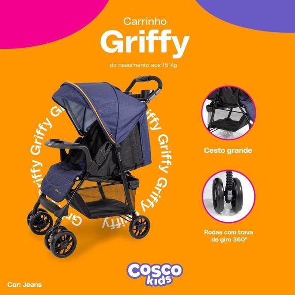 Imagem de Carrinho de Bebê Griffy Cosco - Jeans