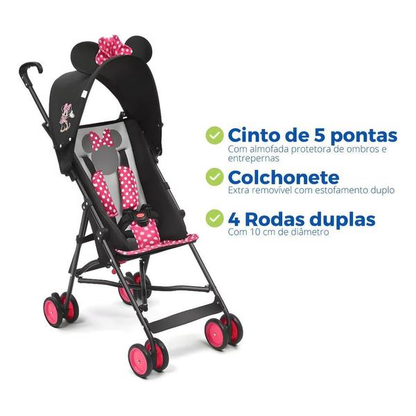 Imagem de Carrinho De Bebê Guarda Chuva Minnie Disney Multkids Baby