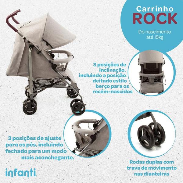 Imagem de Carrinho de Bebê Infanti Rock Black Total 0 a 15kg IMP02190