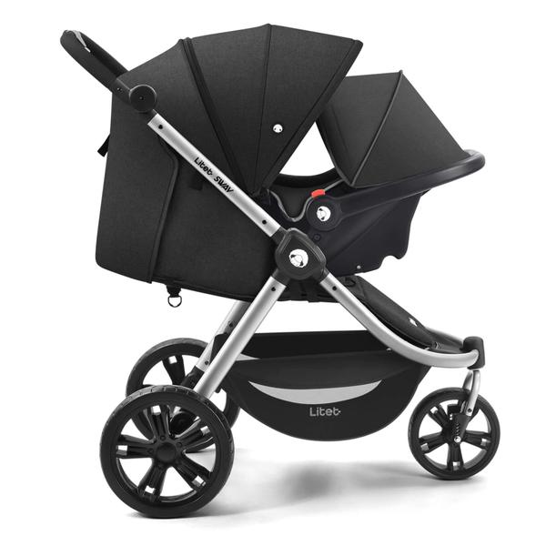 Imagem de Carrinho de Bebê Jogger com Freio Sway Macio Três Rodas 0-15kgs Preto Litet - Multikids Baby BB372