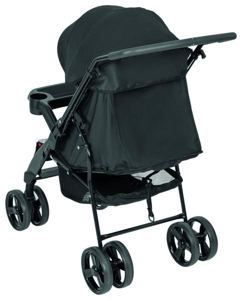 Imagem de Carrinho de Bebê Joy II Tutti Baby Preto e Cinza + Suporte de Cabeça Almofadinha