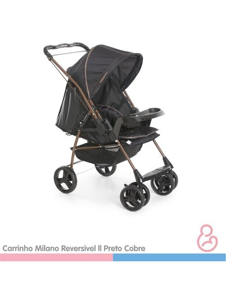 Imagem de Carrinho de bebê Milano Rev ii Preto Cobre Galzerano 1016