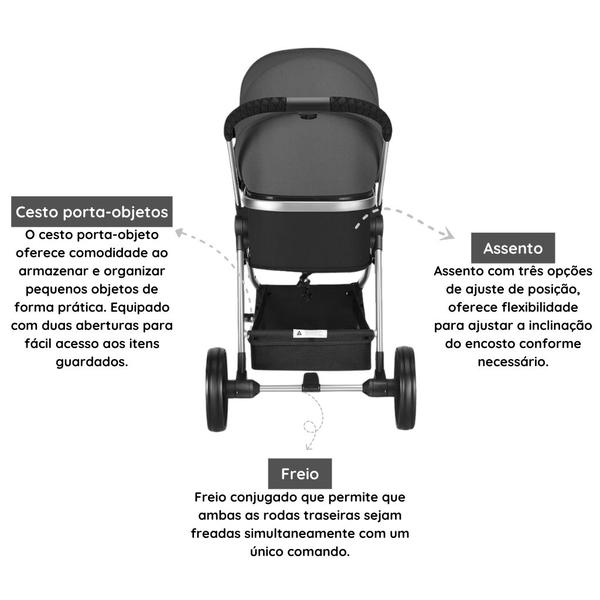 Imagem de Carrinho de Bebê Moisés Jazz e Bebê Conforto - Litet