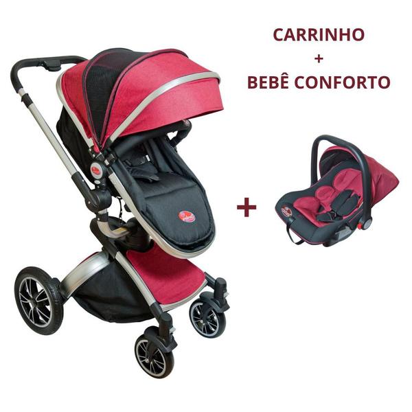 Imagem de Carrinho de Bebê Multifuncional + Bebê Conforto Dardara Giro