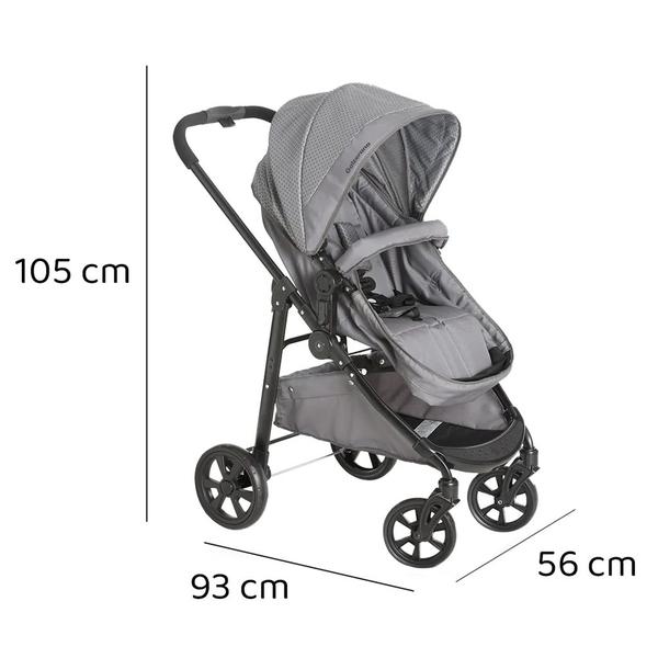 Imagem de Carrinho de Bebê Olympus Cinza (até 15kg) - Galzerano