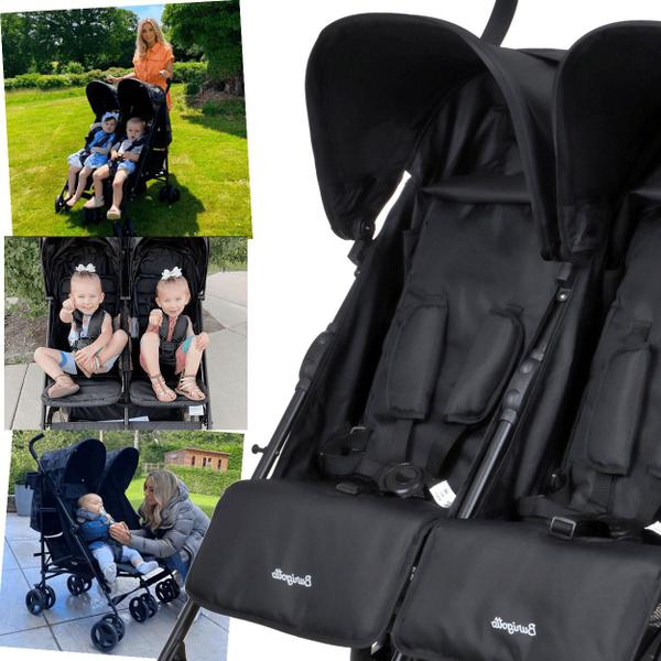 Imagem de Carrinho de Bebe para Gemeos Burigotto Twingo Black Preto