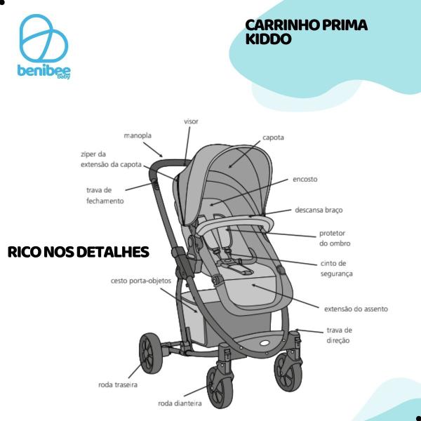 Imagem de Carrinho De Bebê Passeio Moisés Berço Infantil - Prima Kiddo