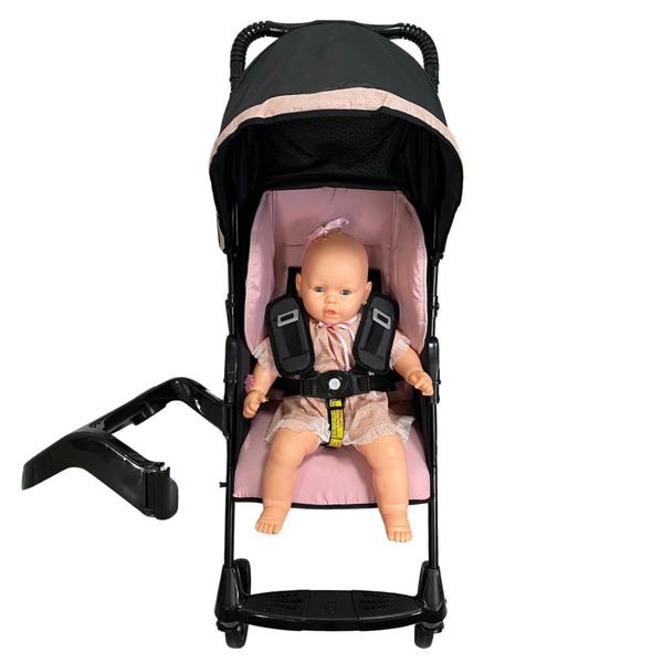 Imagem de Carrinho de Bebê Romano Preto Rosa (0 a 15kg) - Galzerano