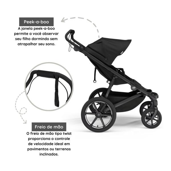 Imagem de Carrinho De Bebê Thule 4 Rodas Urban Glide Preto