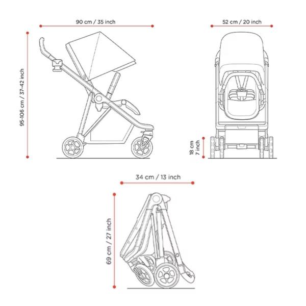 Imagem de Carrinho De Bebê Thule Shine - Grey Melange