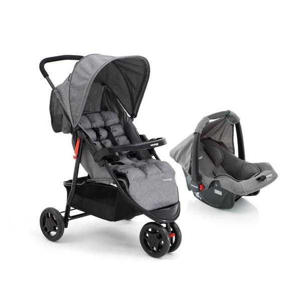 Imagem de Carrinho de Bebê Travel System Delta Duo Cinza Mescla-Voyage