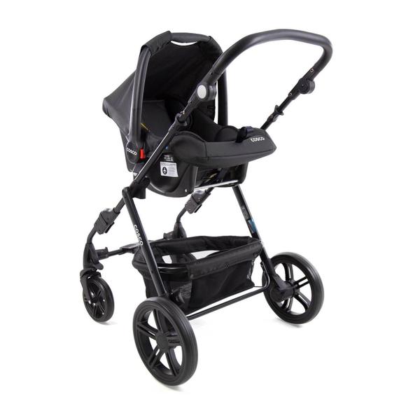 Imagem de Carrinho de Bebe Travel System Poppy Duo Preto Mescla com Bebê Conforto - Cosco Kids