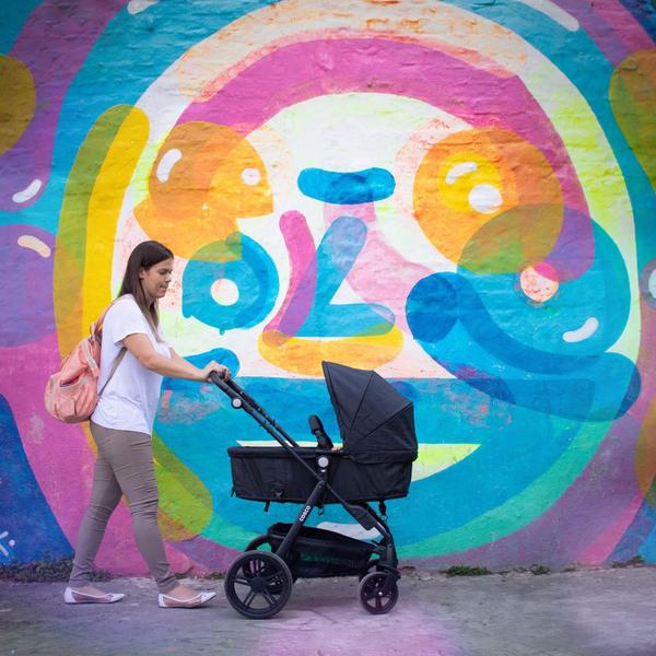 Imagem de Carrinho de Bebe Travel System Poppy Duo Preto Mescla com Bebê Conforto - Cosco Kids