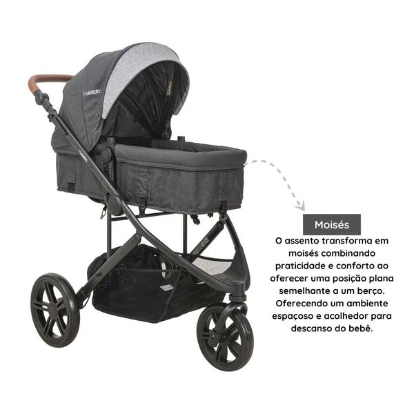 Imagem de Carrinho De Bebê Trek Com Bebê Conforto e Base Kiddo