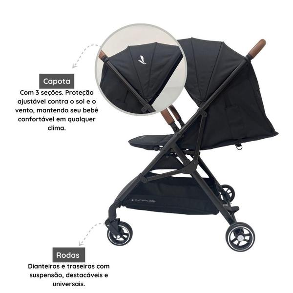 Imagem de Carrinho De Bebê Zurich Preto (15Kg) - Premium Baby