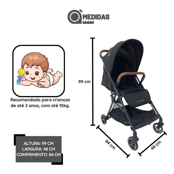 Imagem de Carrinho De Bebê Zurich Preto (15Kg) - Premium Baby