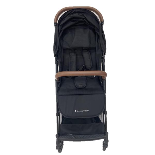 Imagem de Carrinho de Bebê Zurich Preto c/ Couro Marrom - Premium Baby