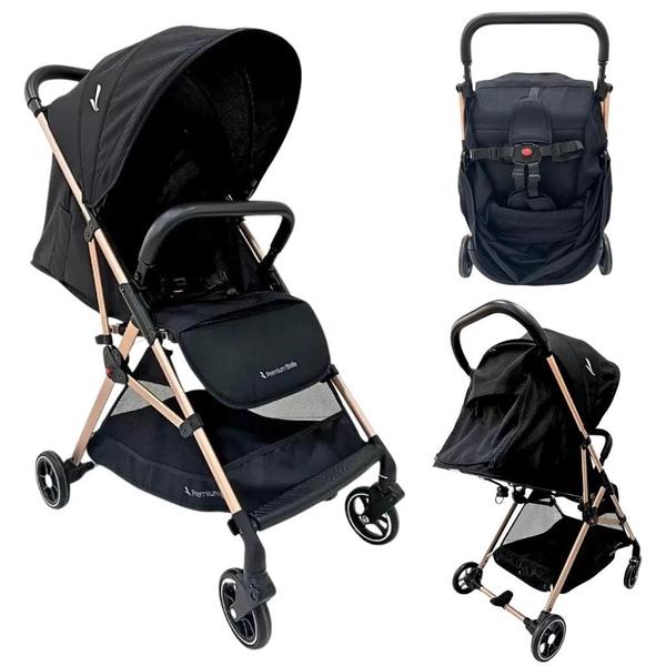 Imagem de Carrinho De Bebê Zurich Preto/Gold (15Kg) - Premium Baby