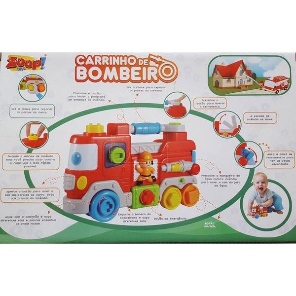 Imagem de Carrinho De Bombeiro Com Som E Luz - Zoop Toys ZP00184