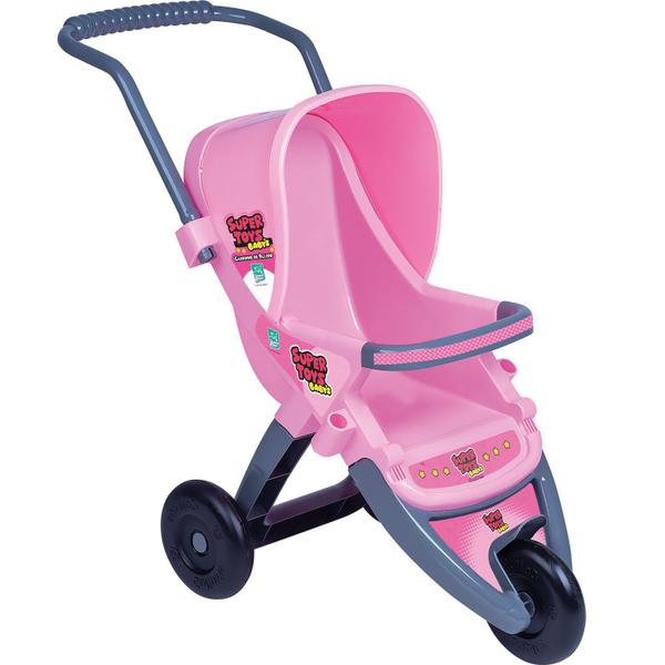 Imagem de Carrinho De Boneca 3 Rodas Menina 61cm Rosa - Super Toys