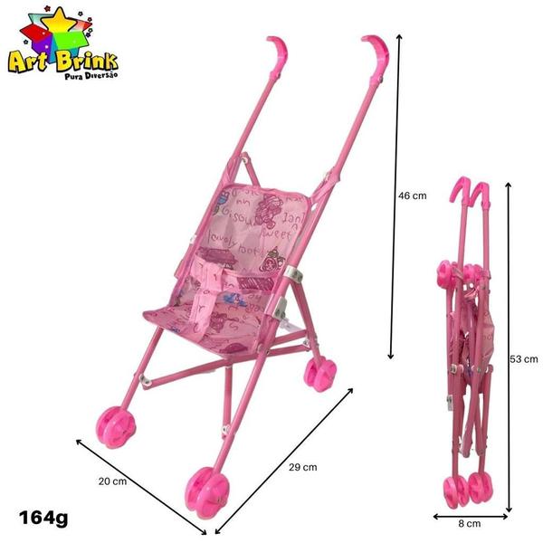 Imagem de Carrinho de Boneca Baby Infantil Brincar Mamãe Bebe Passeio Real