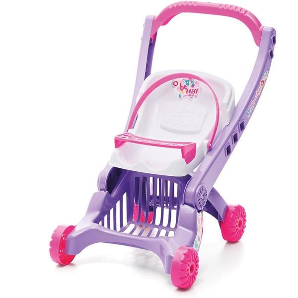 Imagem de Carrinho de Boneca Bebaby 2 em 1 Rosa - com Bebê Conforto