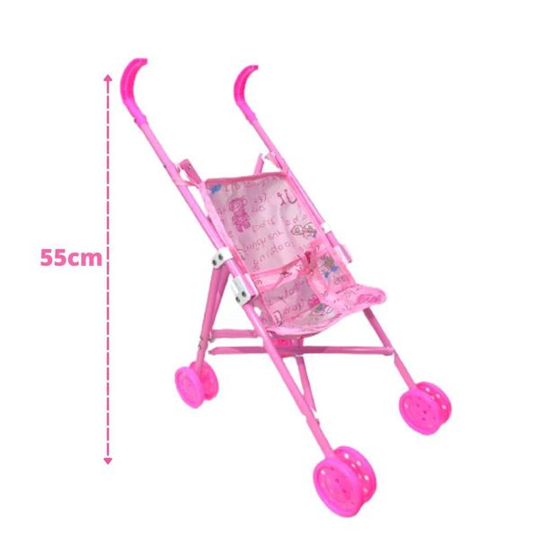 Imagem de Carrinho de Boneca Bebe Brinquedo Infantil Passeio Toys 2U