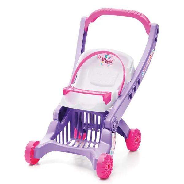 Imagem de Carrinho De Boneca Imaginativa Bebaby Brinquedo Para Passeios Infantis - Tateti