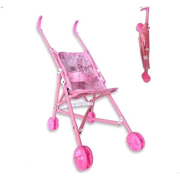 Imagem de Carrinho De Boneca Infantil Dobravel Rosa Zein