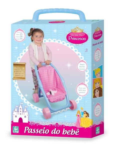 Imagem de Carrinho De Boneca Passeio Bebe Alive Princesa Menina - Nig