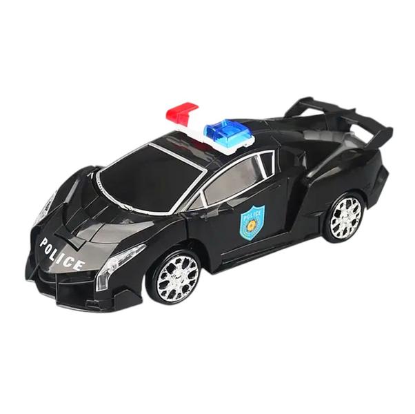 Imagem de Carrinho de Brinquedo com Controle Remoto Policial Transforma em Robô Emite Som e Luz