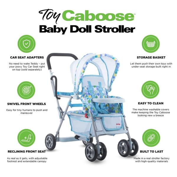 Imagem de Carrinho de brinquedo Joovy Toy Caboose Baby Doll com assento reclinável