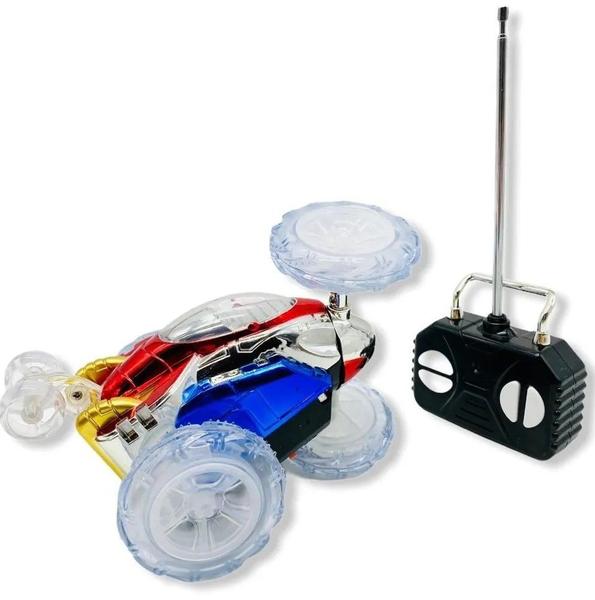 Carrinho de Brinquedo Maluco com Controle Remoto Gira 360º com Luz e Som Full Colorido - Fun Game Imagem de Carrinho de Brinquedo Maluco com Controle Remoto Gira 360º com Luz e Som Full Colorido