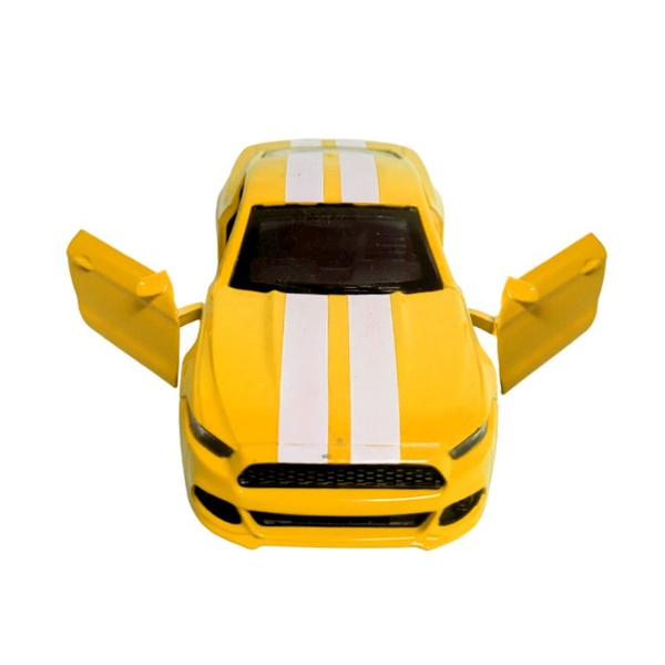 Imagem de Carrinho de Brinquedo Mustang GT Amarelo Esportivo de Ferro a Fricção