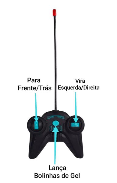 Carrinho de Brinquedo Recarregável Com Controle Remoto Atira Bolinhas de Gel - Fun Game Imagem de Carrinho de Brinquedo Recarregável Com Controle Remoto Atira Bolinhas de Gel