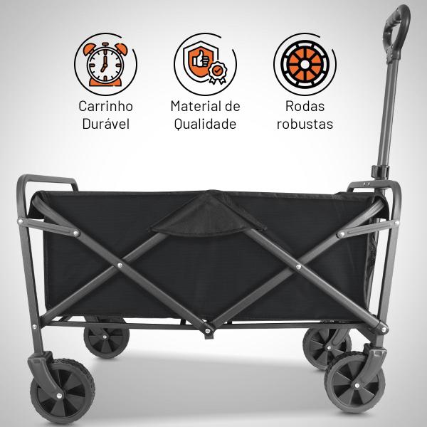 Imagem de Carrinho de Carga Ideal para Camping e Multifuncional Dobrável Resistente 100kg