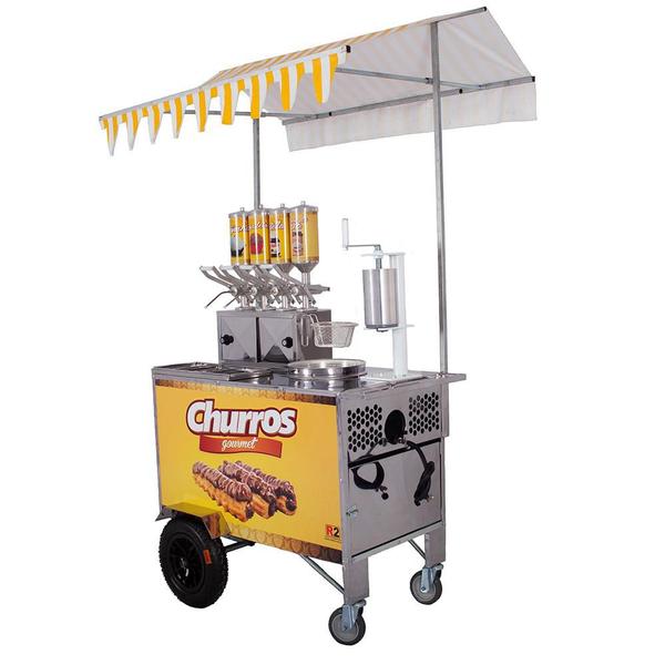 Imagem de Carrinho de Churros Gourmet R2 4 Doceiras e Masseira Fuso R0077