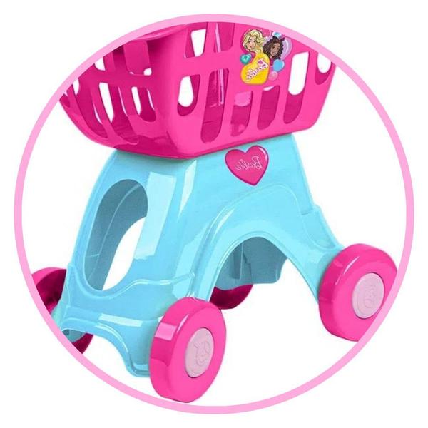 Imagem de Carrinho De Compras Infantil Barbie Pink Cotiplas 2493