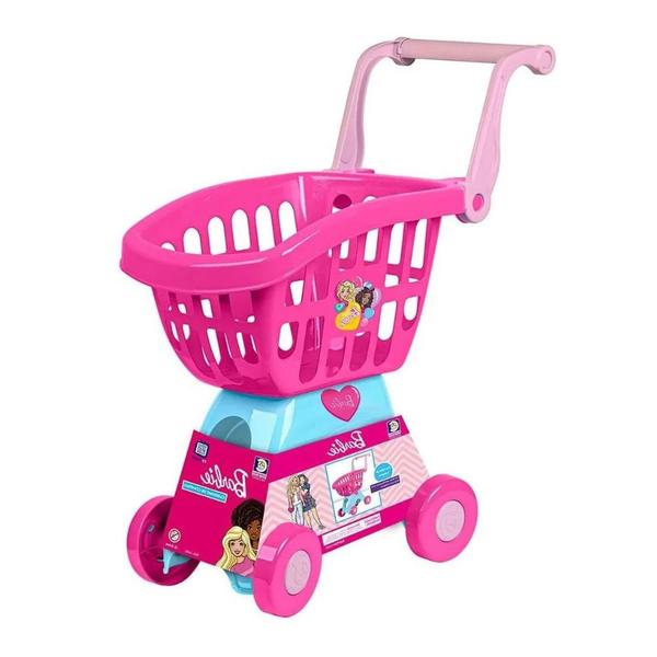 Imagem de Carrinho de Compras Infantil da Barbie 50cm - Cotiplás 2493