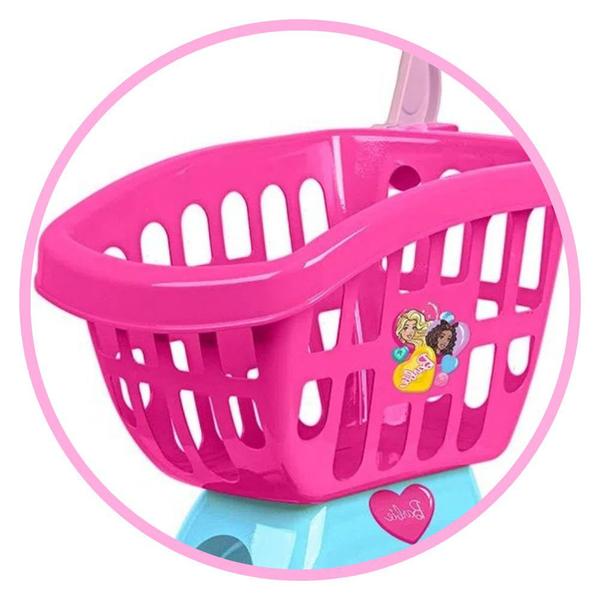 Imagem de Carrinho de Compras Infantil da Barbie 50cm - Cotiplás 2493