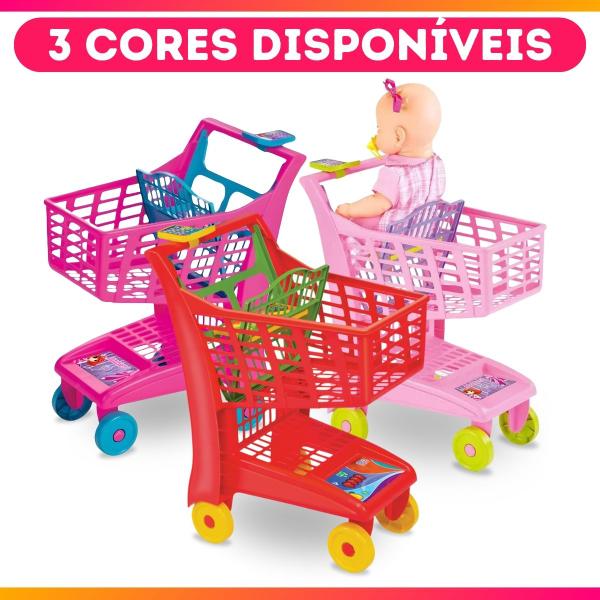 Imagem de Carrinho de Compras Infantil Market com Calculadora Mercado