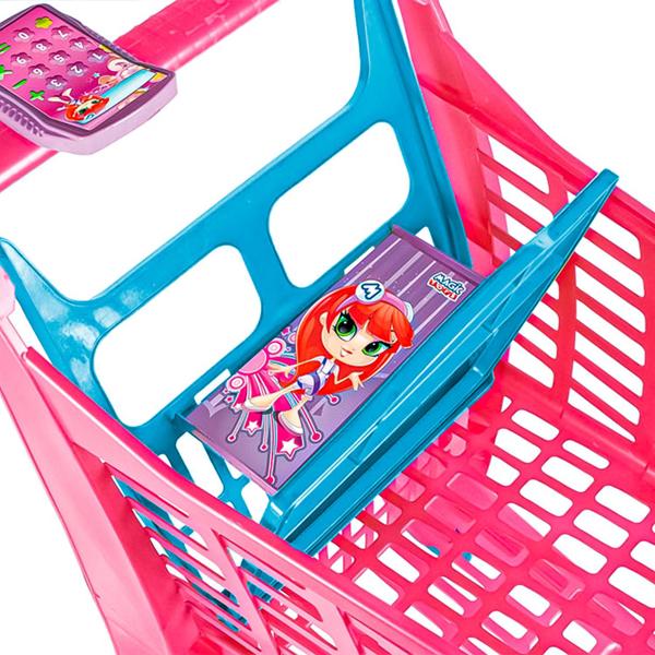 Imagem de Carrinho De Compras Infantil Super Market Pink Super Mercado Brinquedo Magic Toys