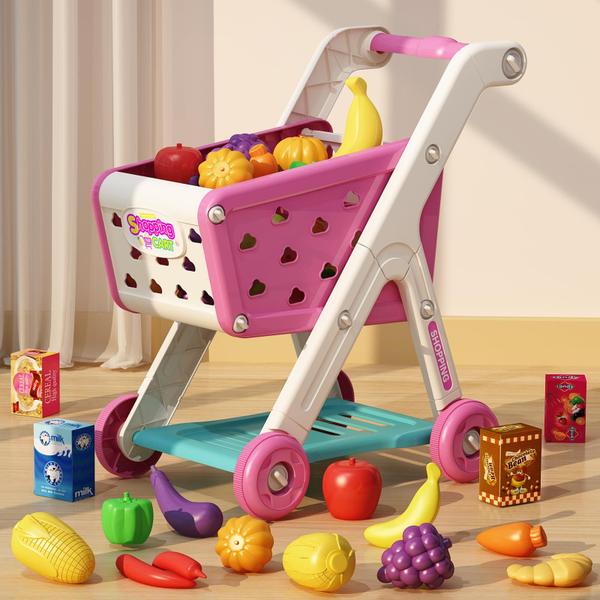 Imagem de Carrinho de compras Play Set Jovow 98 unidades com comida fingida de 3 anos ou mais