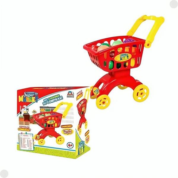 Imagem de Carrinho de Compras Super Market Com Frutas 870-3 - Braskit