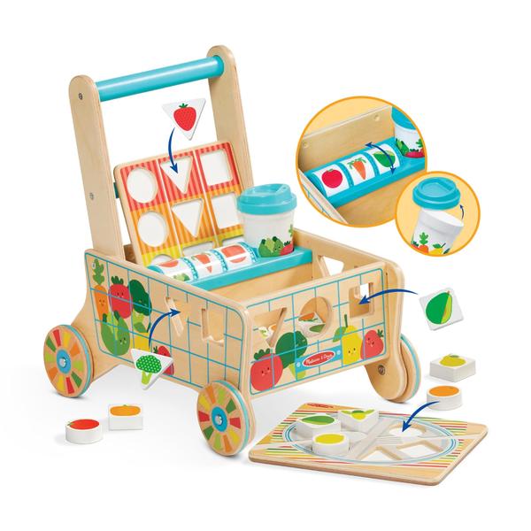 Imagem de Carrinho de compras Toy Melissa & Doug Wooden Shape Sorting por mais de 1 ano