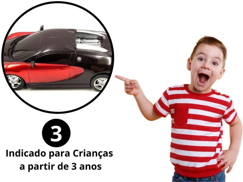 Imagem de Carrinho de Controle Remoto Amarelo Vermelho Laranja à Pilha Inmetro BW024AM Importway