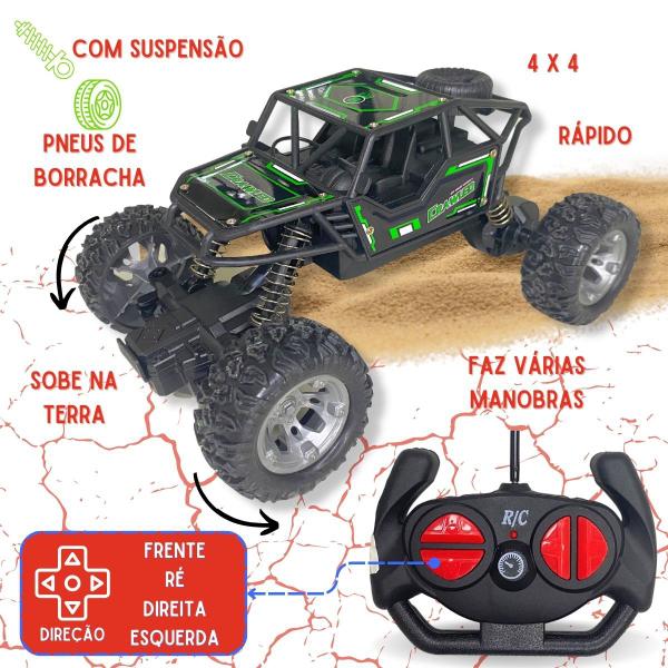 Imagem de Carrinho De Controle Remoto Brinquedo 4x4 Subida Na Terra F114