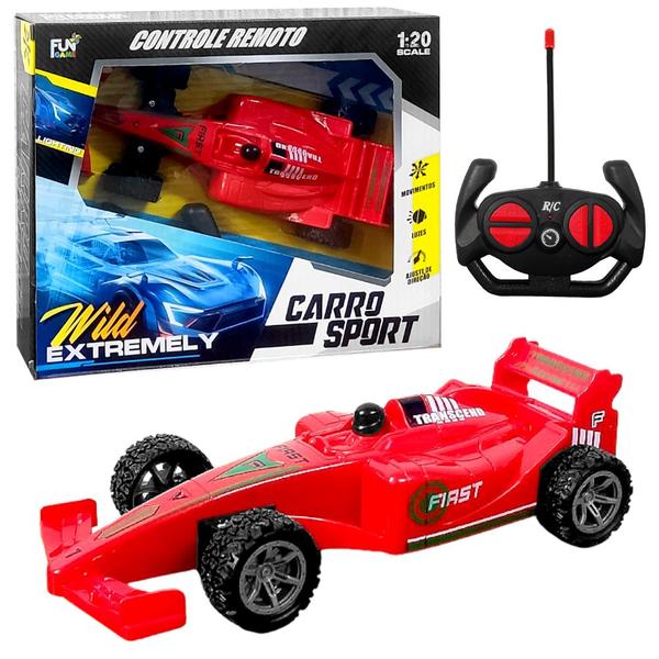 Imagem de Carrinho de Controle Remoto Brinquedo Carro Formula 1 Bateria Recarregável e Luz