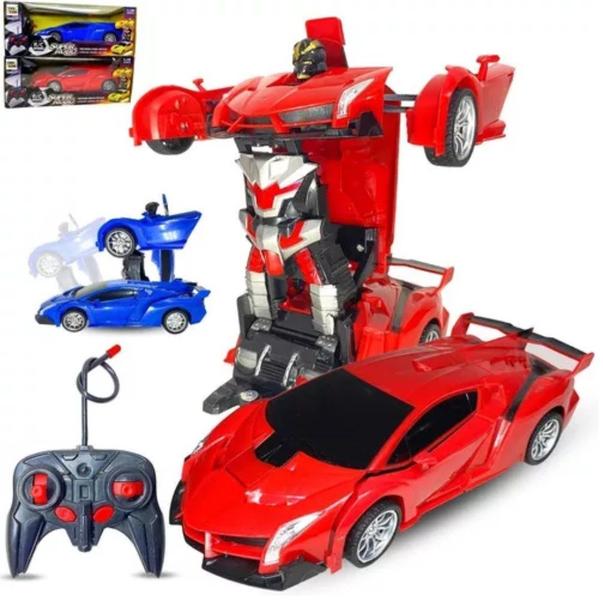 Imagem de Carrinho de Controle Remoto Brinquedo Infantil Transformers Robô