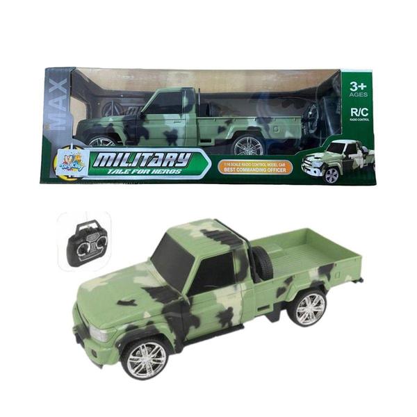 Imagem de Carrinho de Controle Remoto Caminhonete Militar Camuflada 1:16 - ToyKing